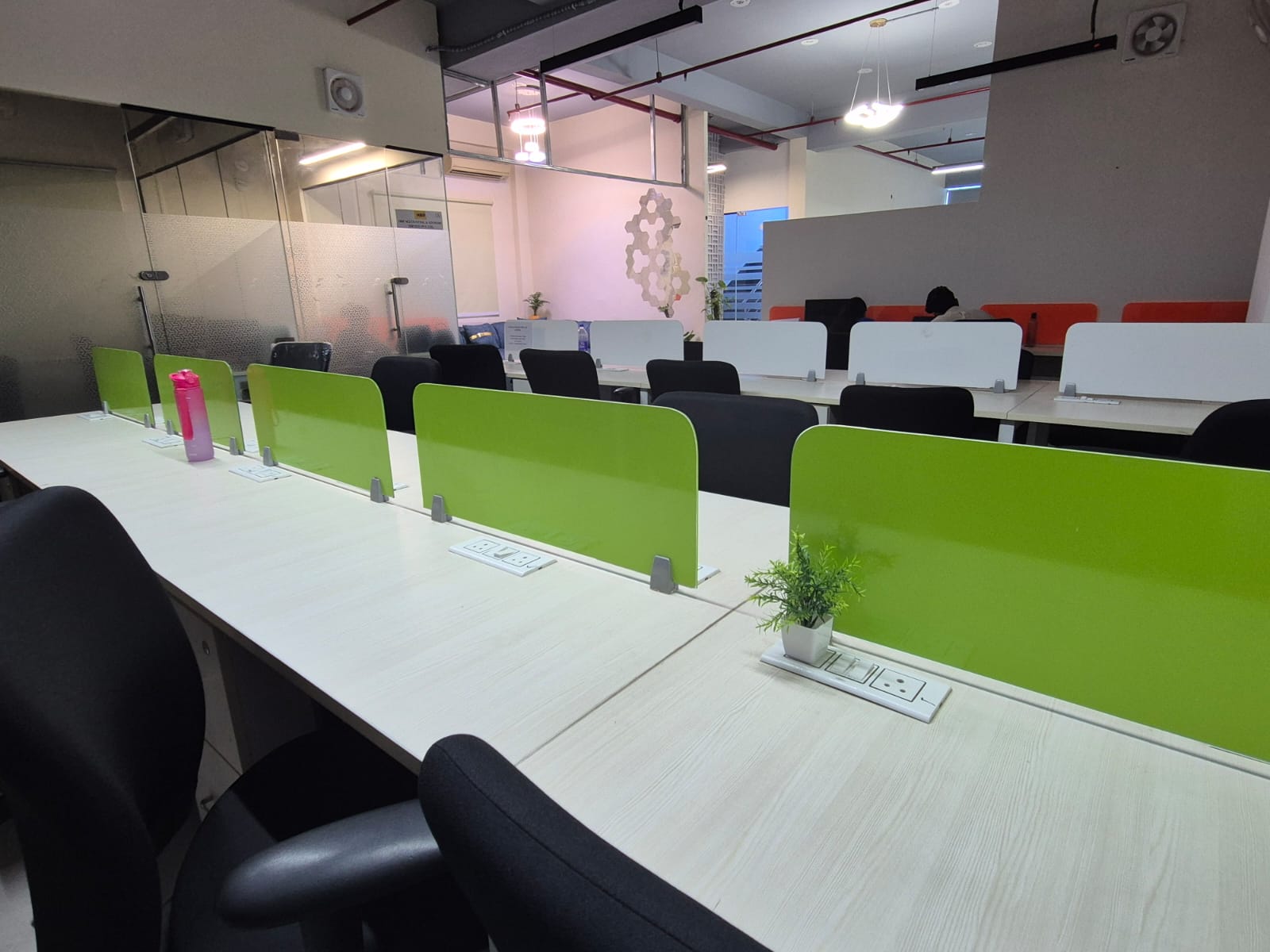 Dedicated desk setup at Click Office Noida