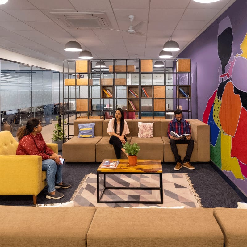Guest lounge corner at Click Office