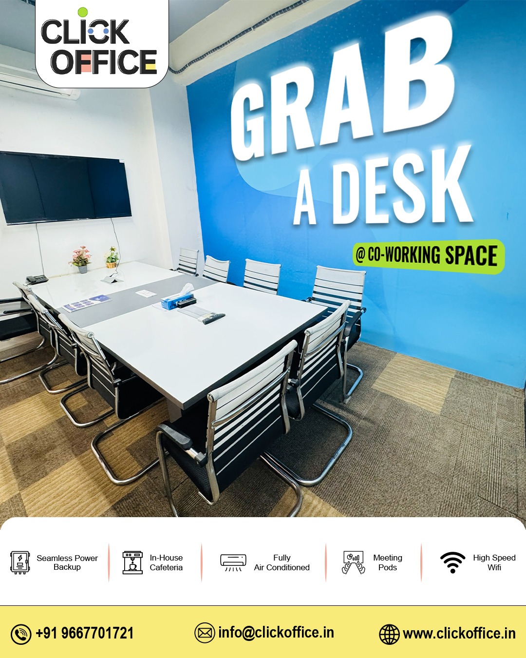 Premium coworking space video preview at Click Office Noida